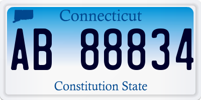 CT license plate AB88834