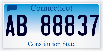 CT license plate AB88837