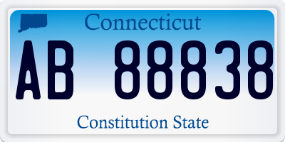 CT license plate AB88838