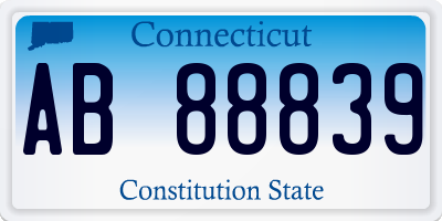 CT license plate AB88839