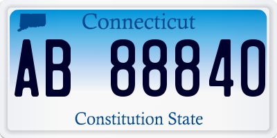 CT license plate AB88840