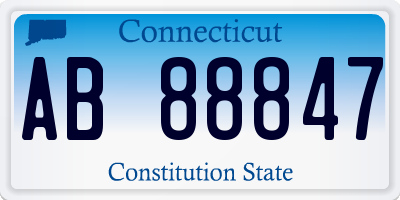 CT license plate AB88847