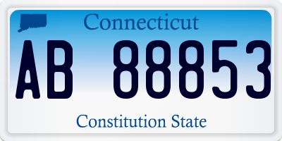 CT license plate AB88853