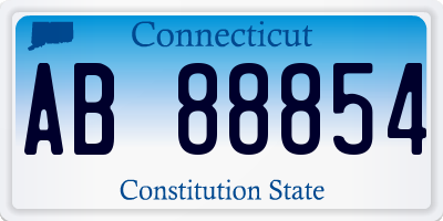 CT license plate AB88854