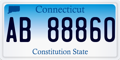 CT license plate AB88860