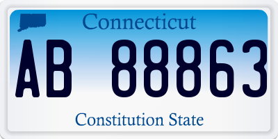 CT license plate AB88863