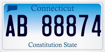 CT license plate AB88874