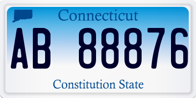 CT license plate AB88876