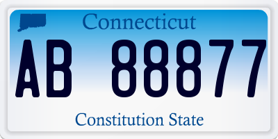 CT license plate AB88877