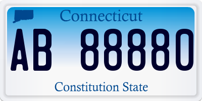 CT license plate AB88880