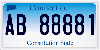 CT license plate AB88881