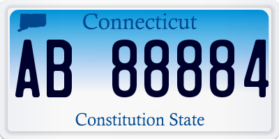 CT license plate AB88884