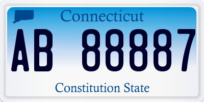 CT license plate AB88887