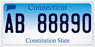 CT license plate AB88890