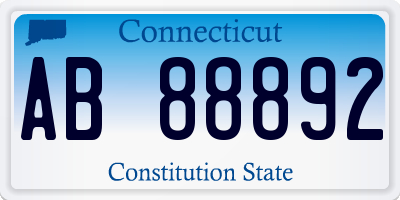 CT license plate AB88892