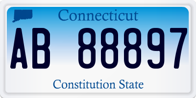 CT license plate AB88897