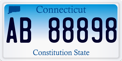 CT license plate AB88898