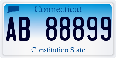 CT license plate AB88899