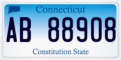 CT license plate AB88908