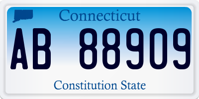 CT license plate AB88909