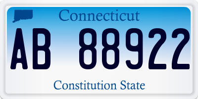 CT license plate AB88922