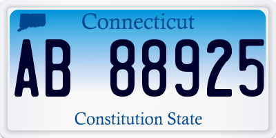 CT license plate AB88925