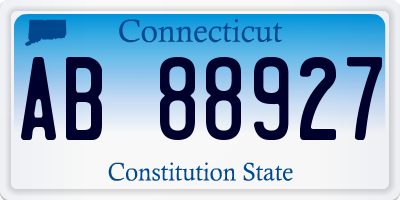 CT license plate AB88927