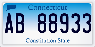 CT license plate AB88933