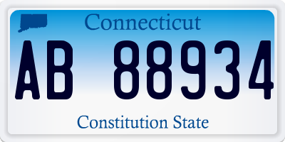 CT license plate AB88934