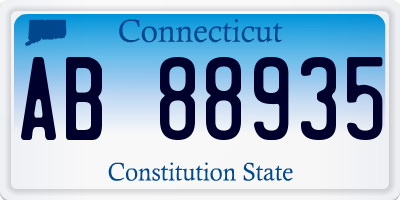 CT license plate AB88935