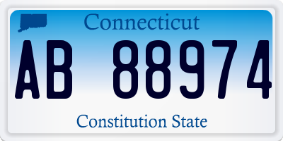 CT license plate AB88974