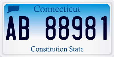 CT license plate AB88981