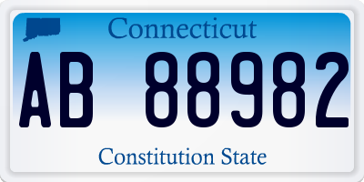 CT license plate AB88982