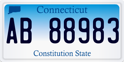 CT license plate AB88983