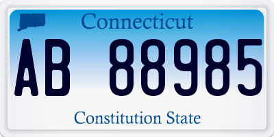 CT license plate AB88985