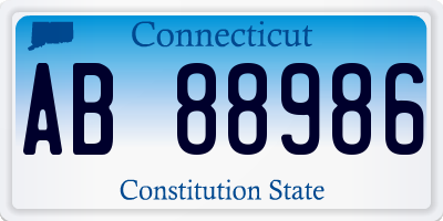 CT license plate AB88986