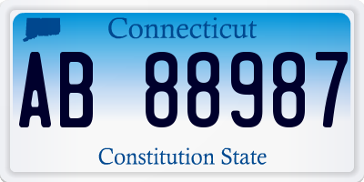 CT license plate AB88987