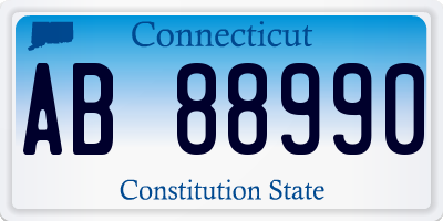 CT license plate AB88990