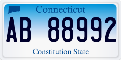 CT license plate AB88992