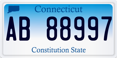 CT license plate AB88997