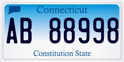 CT license plate AB88998