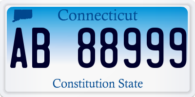 CT license plate AB88999