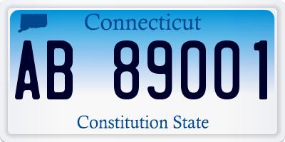 CT license plate AB89001