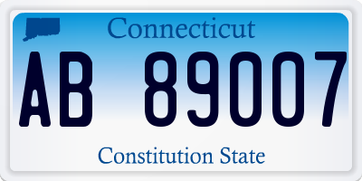 CT license plate AB89007