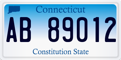 CT license plate AB89012