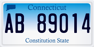 CT license plate AB89014