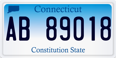 CT license plate AB89018