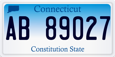 CT license plate AB89027