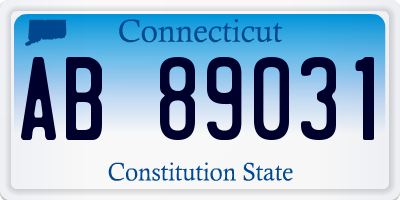 CT license plate AB89031