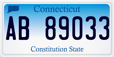 CT license plate AB89033